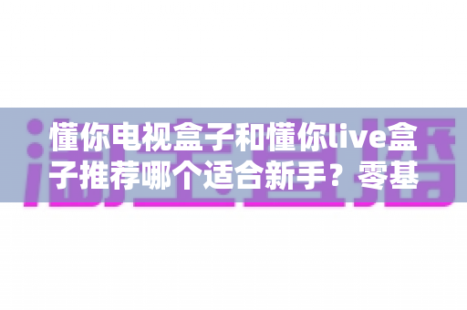 懂你电视盒子和懂你live盒子推荐哪个适合新手？零基础用户的选购指南与深度对比