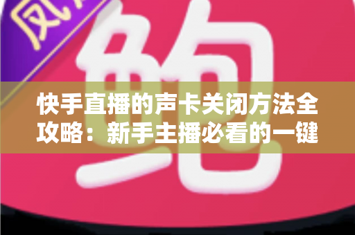 快手直播的声卡关闭方法全攻略：新手主播必看的一键静音操作指南