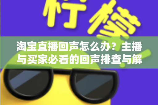 淘宝直播回声怎么办？主播与买家必看的回声排查与解决全攻略