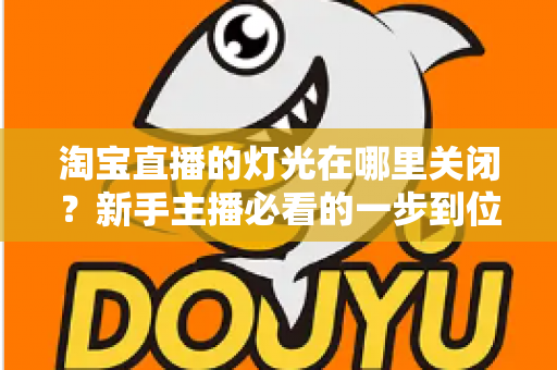 淘宝直播的灯光在哪里关闭？新手主播必看的一步到位操作教程与实用技巧