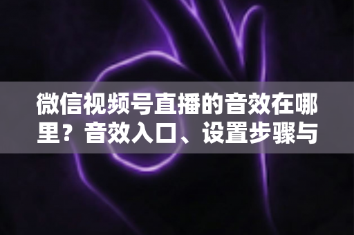 微信视频号直播的音效在哪里?音效入口、设置步骤与实用技巧全解析 微信视频号直播的音效在哪里?音效入口、设置步骤与实用技巧全解析