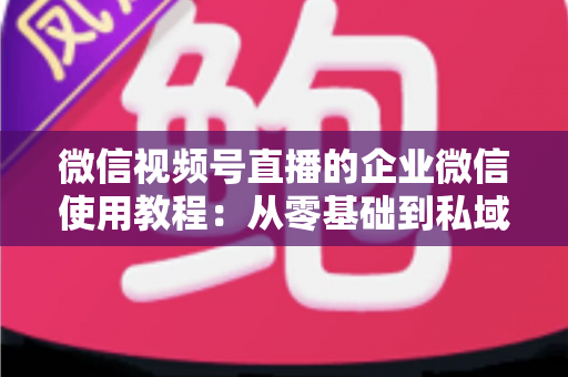 微信视频号直播的企业微信使用教程：从零基础到私域转化的全流程实战指南