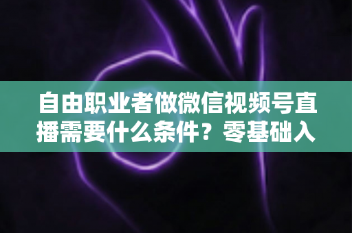 自由职业者做微信视频号直播需要什么条件?零基础入门与变现全攻略 自由职业者做微信视频号直播需要什么条件?零基础入门与变现全攻略