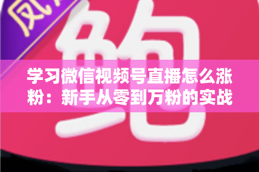 学习微信视频号直播怎么涨粉：新手从零到万粉的实战运营指南