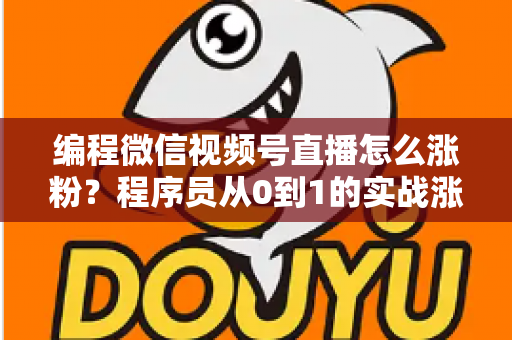编程微信视频号直播怎么涨粉?程序员从0到1的实战涨粉指南 编程微信视频号直播怎么涨粉?程序员从0到1的实战涨粉指南