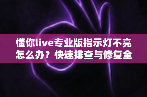 懂你live专业版指示灯不亮怎么办?快速排查与修复全攻略 懂你live专业版指示灯不亮怎么办?快速排查与修复全攻略